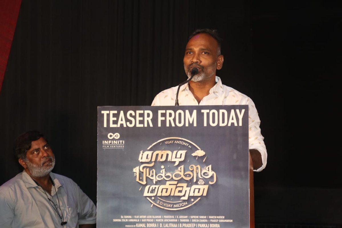 @vijaymilton says that I have to thank @FvInfiniti @Dhananjayang sir and @vijayantony sir for their contribution to the film #MazhaiPidikkathaManithan