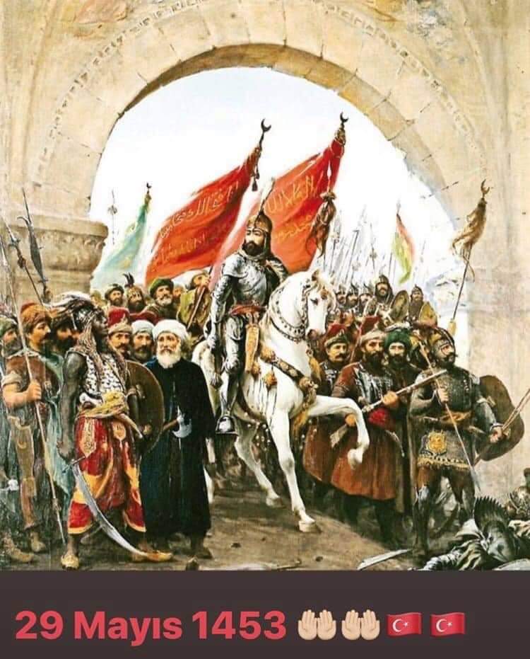 29 Mayıs 1453;Çağ açıp çağ kapatan İstanbul'un fethinin 571 yılı kutlu olsun. Fatih Sultan Mehmet Han'ı, Onun kumandasındaki kahraman ecdadımızı, rahmet, minnet ve şükranla yad ediyorum🤲 #Günaydın #HayırlıSabahlar ☕🇹🇷🦋🌼