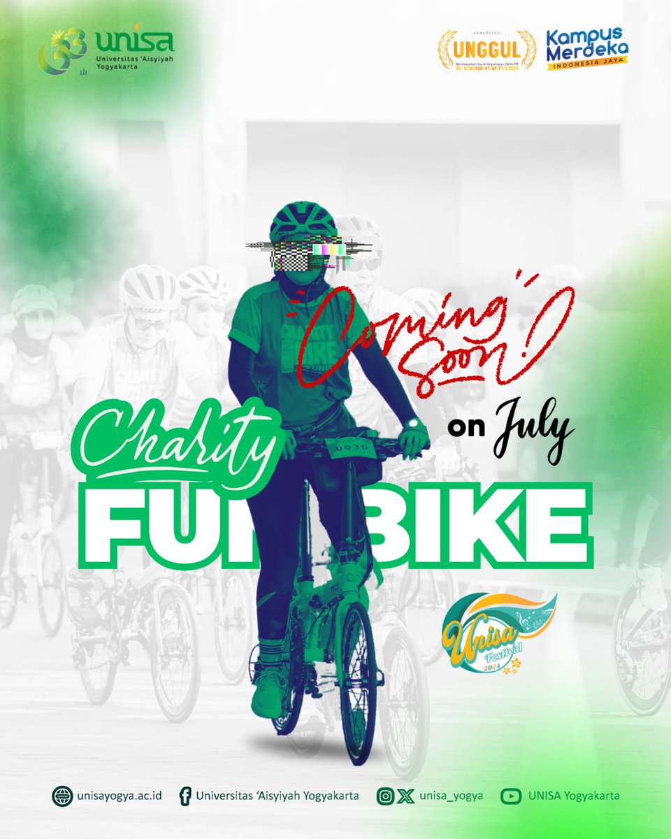 📢 𝐀𝐫𝐞 𝐲𝐨𝐮 𝐫𝐞𝐚𝐝𝐲 !!!⏰

Siapkan dirimu untuk join di acara Charity Fun Bike 2024 UNISA Yogyakarta

Stay tuned untuk informasi selanjutnya ✨

#unisayogya #muhammadiyah #aisyiyah #beunisa #charityfunbike #charityevent #sepedaan