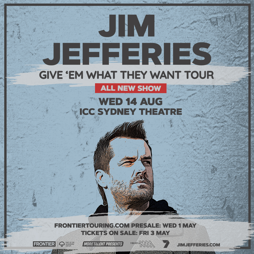 Australia get ready! Jim Jefferies is heading to ICC Sydney Theatre on 14 August 2024.

🔗 Get your tickets now - iccsydneytheatre.com/event/jim-jeff…

@ICCSydTheatre  | #ICCSydneyTheatre #LiveEvents #SydneyEvents #JimJefferies #ComedyEvents