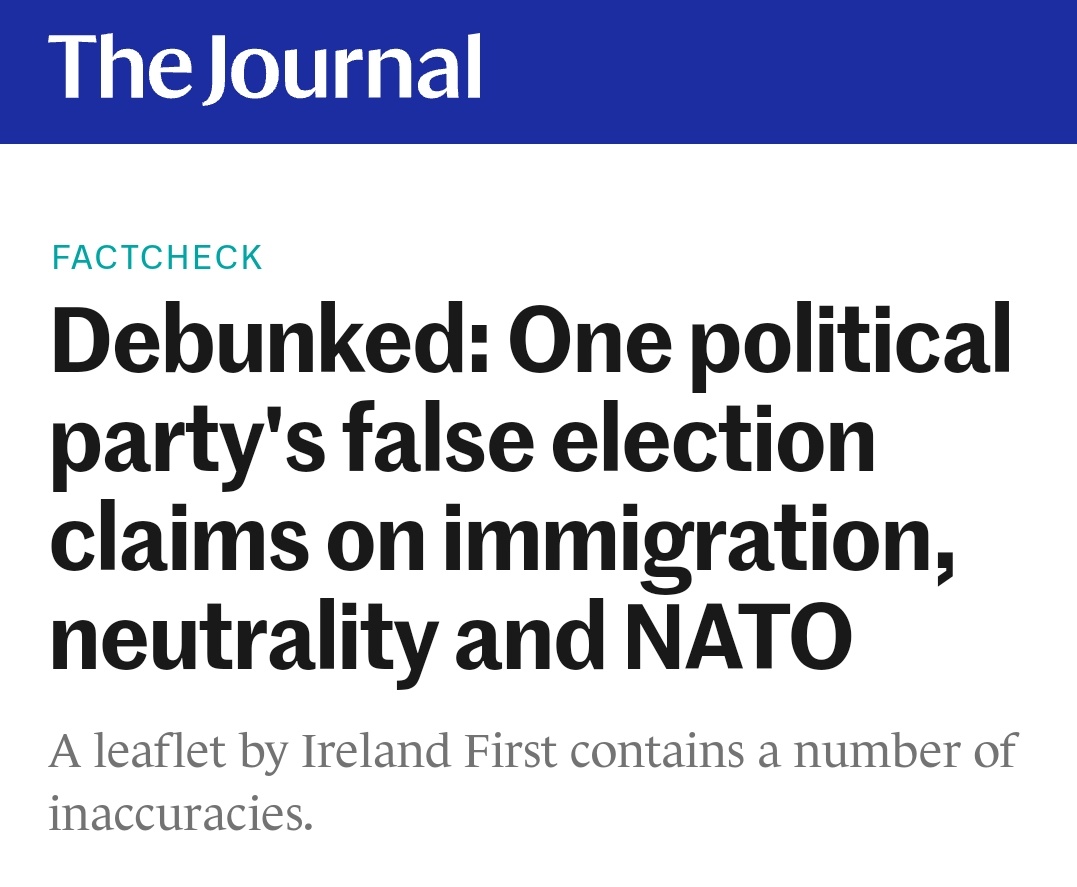 Debunked: One political party's false election claims on immigration, neutrality and NATO A leaflet by Ireland First contains a number of inaccuracies. #EE24 thejournal.ie/debunked-irela…