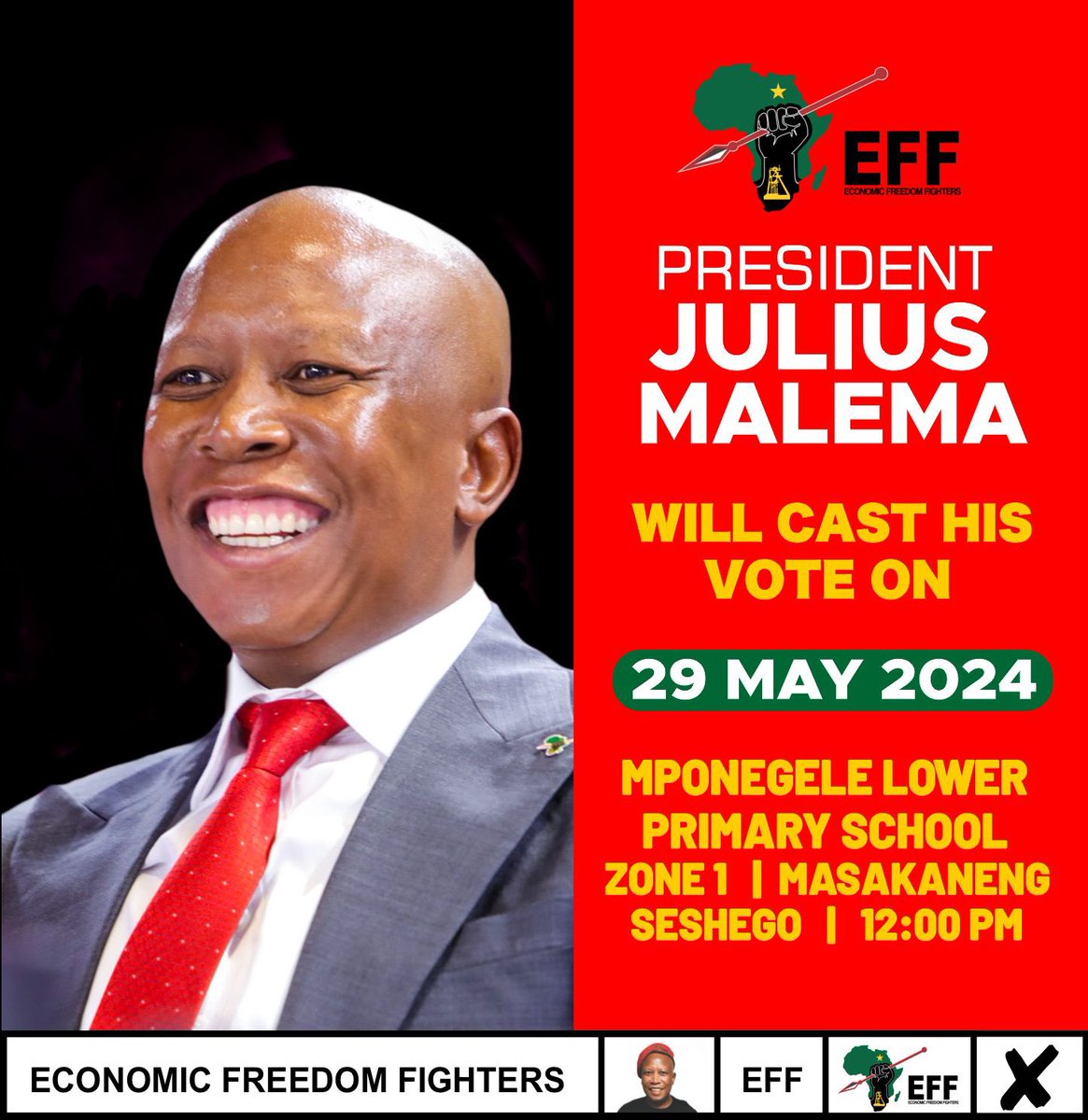 A President South Africa deserves @Julius_S_Malema will cast his vote in Seshego today. A disciplined and capable leader, who has no tolerance for incompetence and laziness. He is not a sell out and has never sold out the struggles of Black People and will always be on the