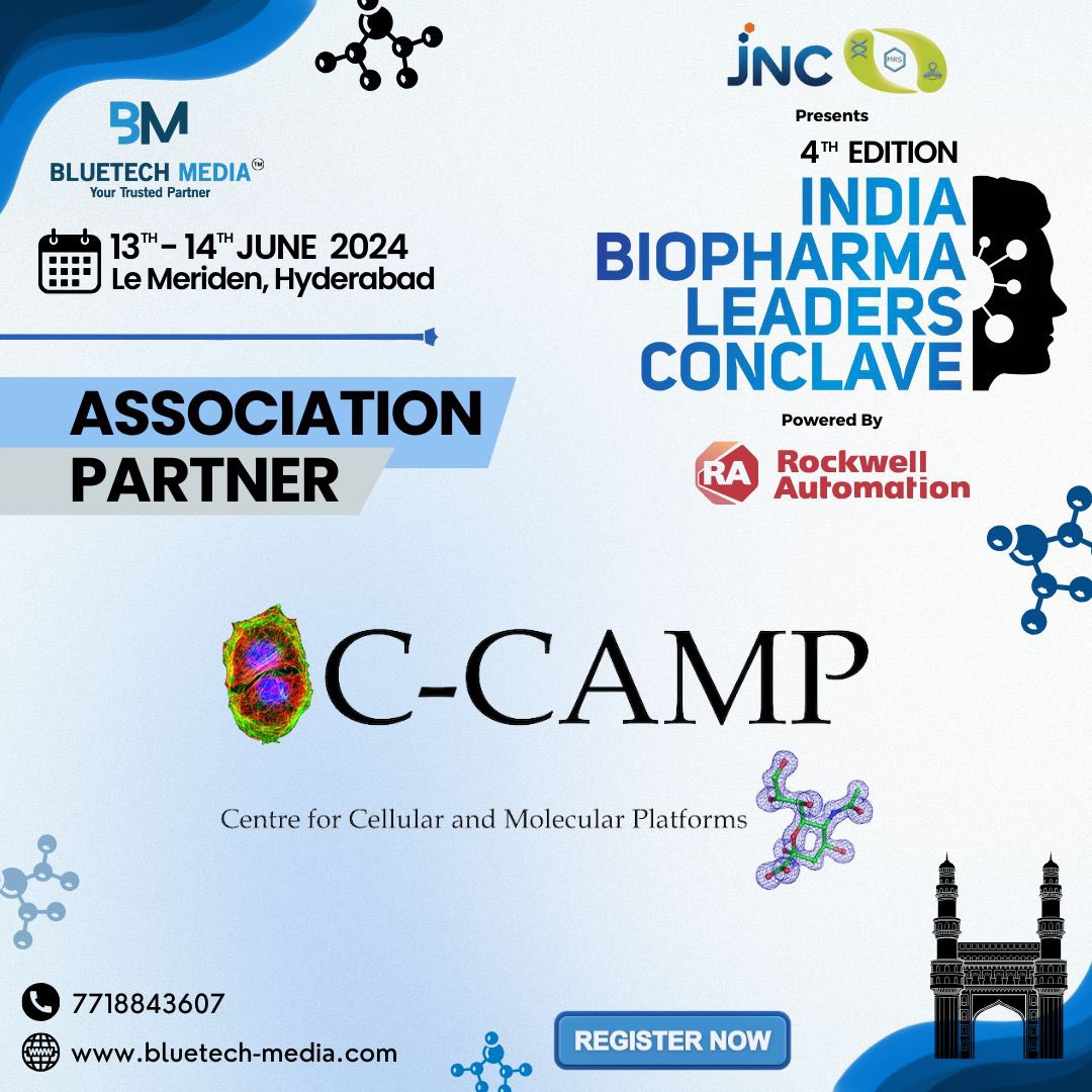 We're thrilled to announce Centre for Cellular and Molecular Platforms (C-CAMP)  as our Association Partner for the 4th Edition of the India Biopharma Leaders Conclave, proudly presented by M R Sanghavi & Co., powered by Rockwell Automation..
Click lnkd.in/d2T9iruW