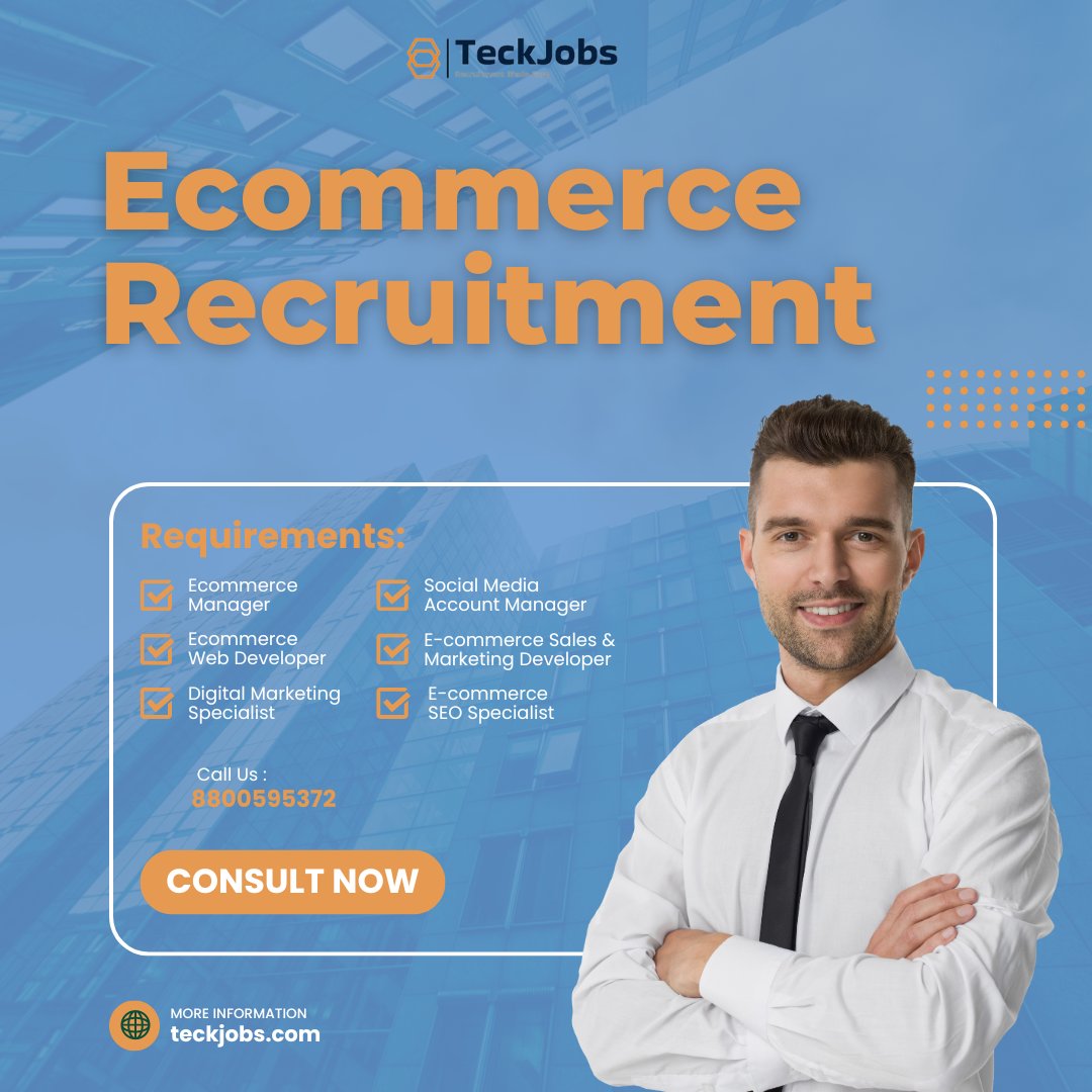 Finding the Future Leaders of Ecommerce
.
✔️ Like, Comment, Share, And Save
✔️ teckjobs.com

#employmentexperts #talenthunters #talentacquisition #staffing #employee #staffingagency #humanresource #recruitmentagency #carreer #recruitment #recruitmentagency #recruitment