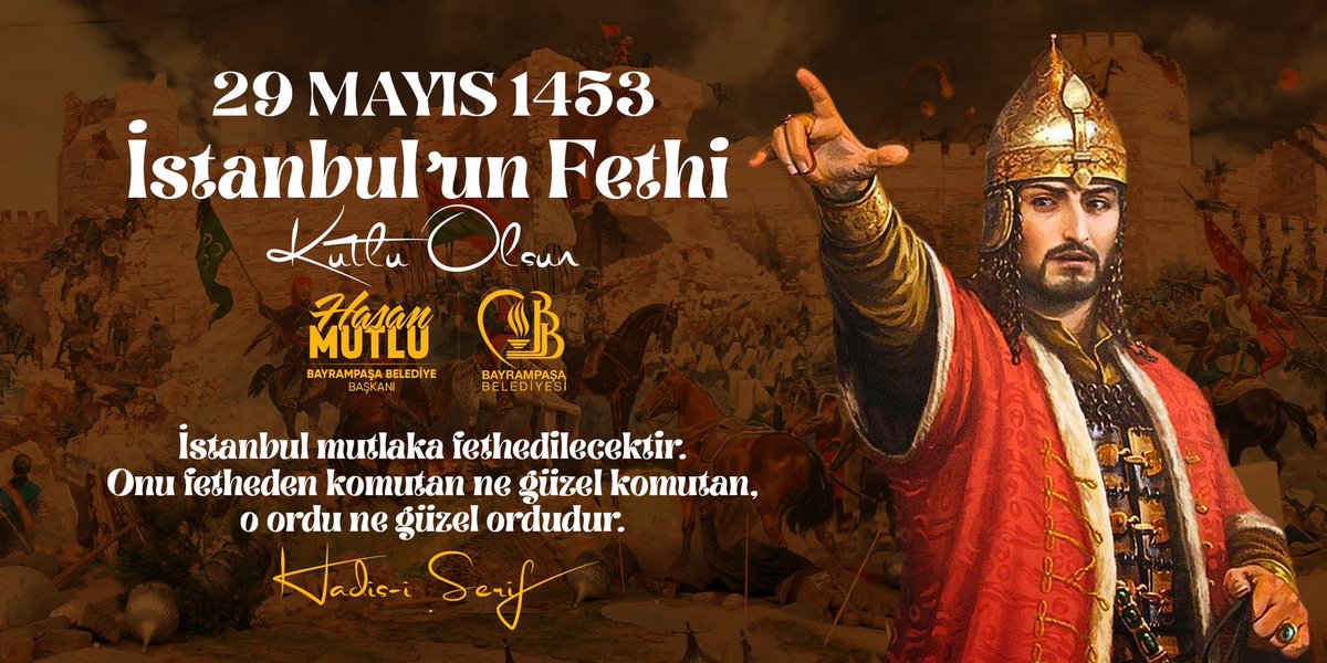 Çağ kapatıp çağ açan büyük zaferin, İstanbul’un Fethi’nin 571. yıl dönümü kutlu olsun! Büyük komutan Fatih Sultan Mehmet Han ve ordusunu saygı, sevgi ve minnetle anıyoruz.