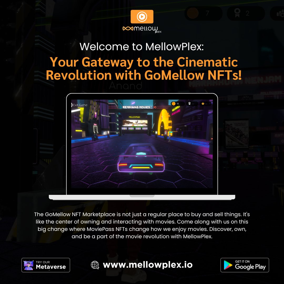 Forget boring marketplaces! GoMellow is the MOVIE FAN CLUB of NFT worlds! Here, you don't just buy & sell - you OWN A PIECE OF THE MOVIES you love! MellowPlex #NFTs are changing the game. Get ready to DISCOVER, OWN & BE PART OF the movie revolution! #GoMellow #MellowPlex