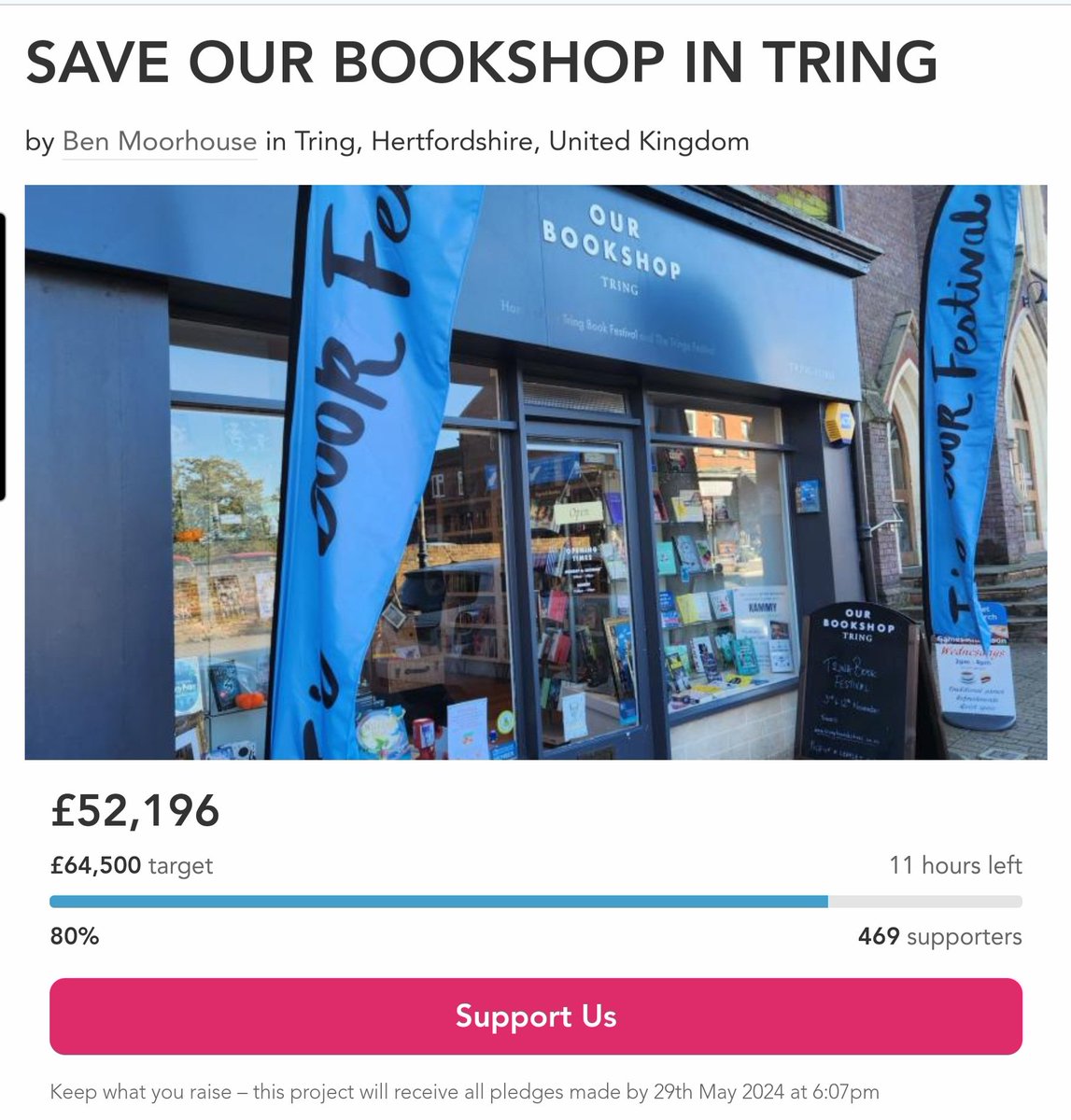 #crowdfundingupdate With a few hours to go, we're so close. Amazing effort from an incredible 469 supporters, incl so many wonderful authors @HarrietEvans @PiuDasGupta1 @stacey_halls @HGold_author @ellygriffiths + tags Campaign finishes 6pm #lastpush crowdfunder.co.uk/p/save-our-boo…