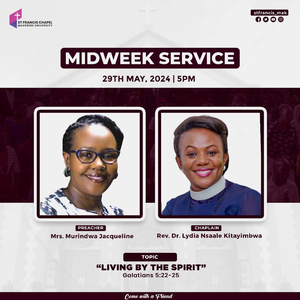 Praise God brethren! Join us  for our Midweek Service that starts at 5pm that's both Physical and online on all our online Platforms. Thank you and God bless you.