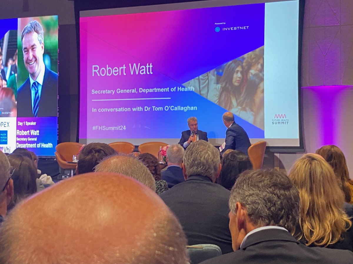 Delighted to be at the Future Health Summit, listening to Robert Watt, Secretary General, Dept of Health discussing the integration of community care.#FHSummit24 #origincaregroup #agetech