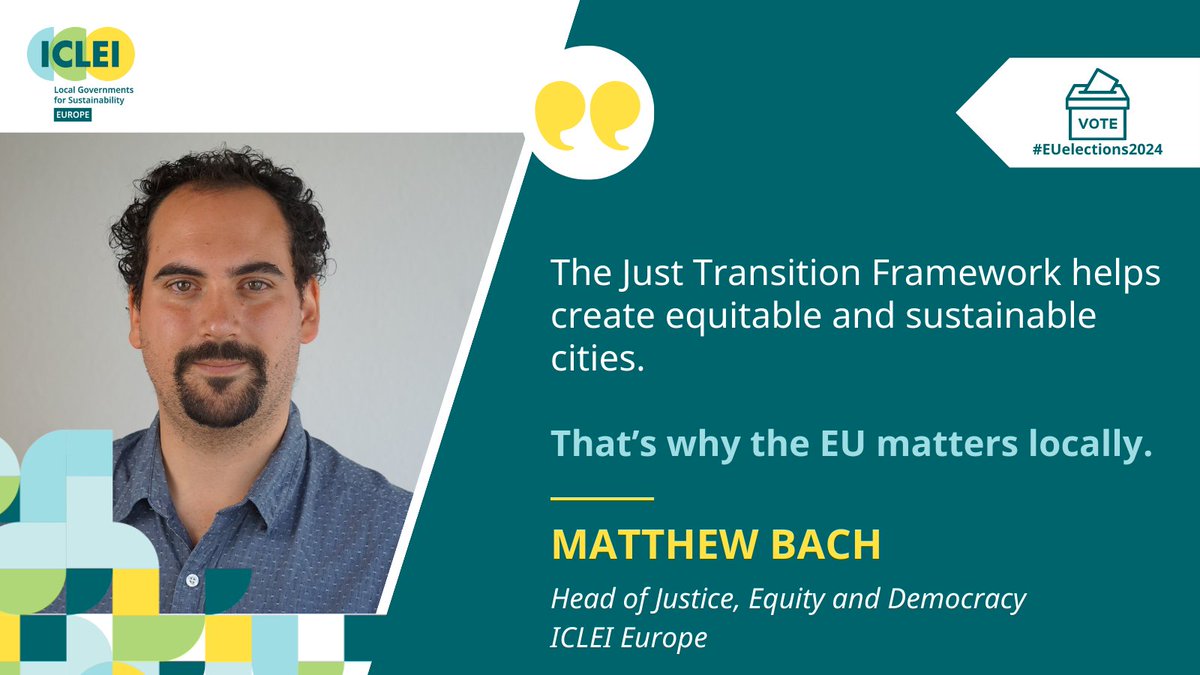 As we work towards a more #sustainable Europe, it is important to ensure that this transition is both #fair and #just.
ICLEI's <a href="/matthewbach/">Matt L</a> explains that 🇪🇺 policies such as the Just Transition Framework are an important tool to reach this goal. 
#EUElection2024