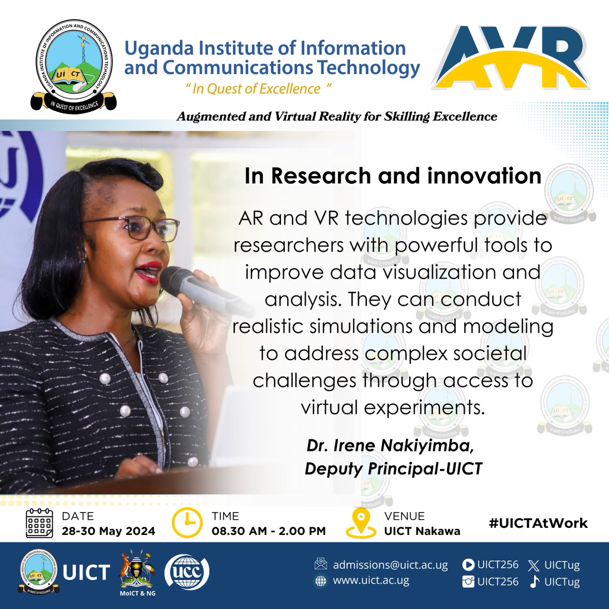 Unlock new frontiers in #Research and #Innovation at @UICTug with Augmented & Mixed Reality! How do you see #AVR technologies transforming our future? Share your thoughts and join the conversation. #UICTAtWork #UICTDigital @MoICT_Ug @CHRISBARYOMUNS1 @UCC_Official