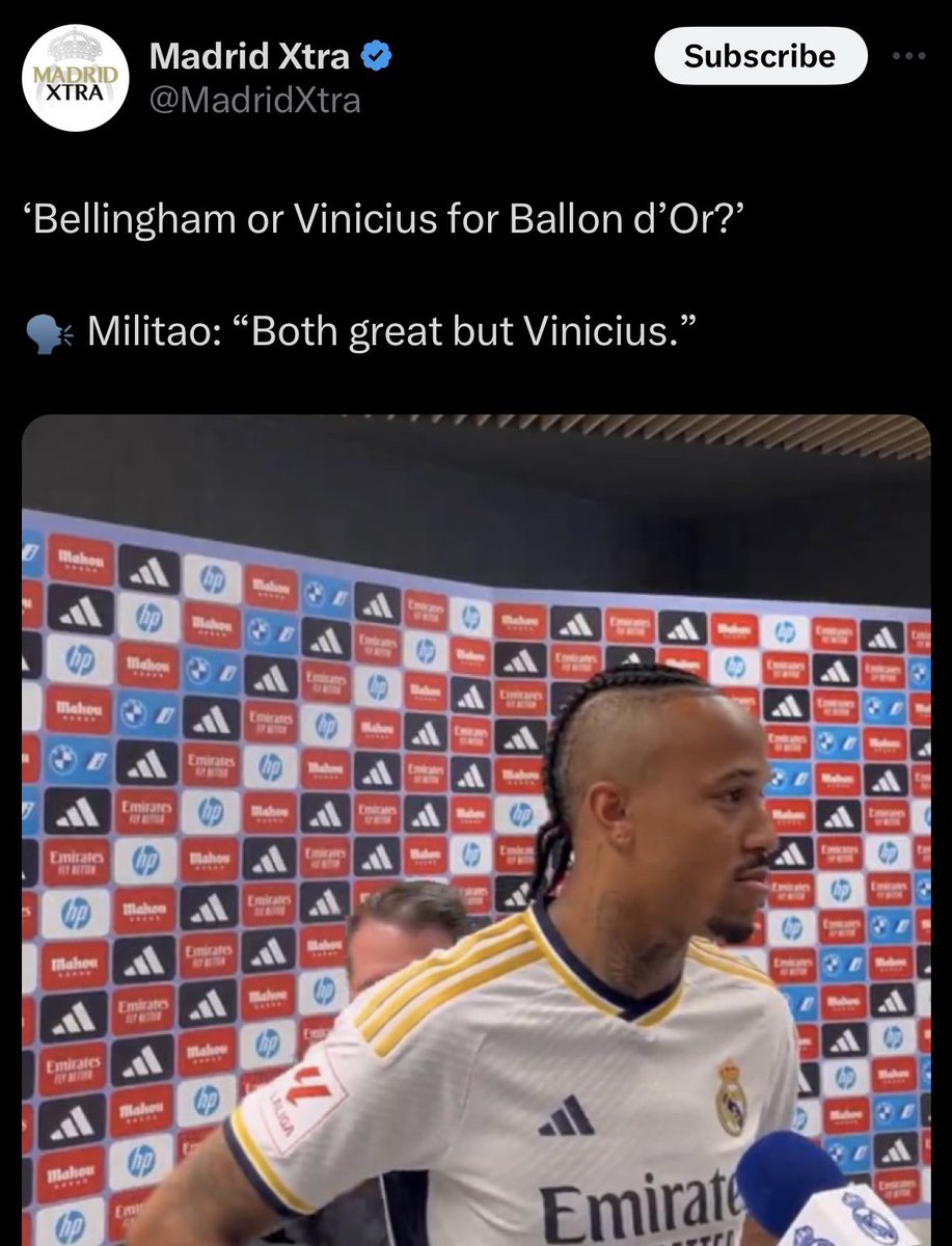 Fede Valverde with a proper way to respond to that type of question, unsure what Militao was thinking.