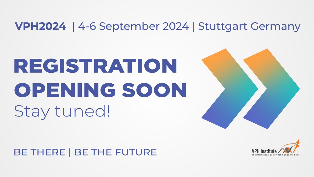 Registration for the #VPH2024 Conference is opening soon...
and VPHi members get an exclusive discount on the fees!
Not a member yet? Join now 👉 vph-institute.org/membership.html
#insilicomedicine