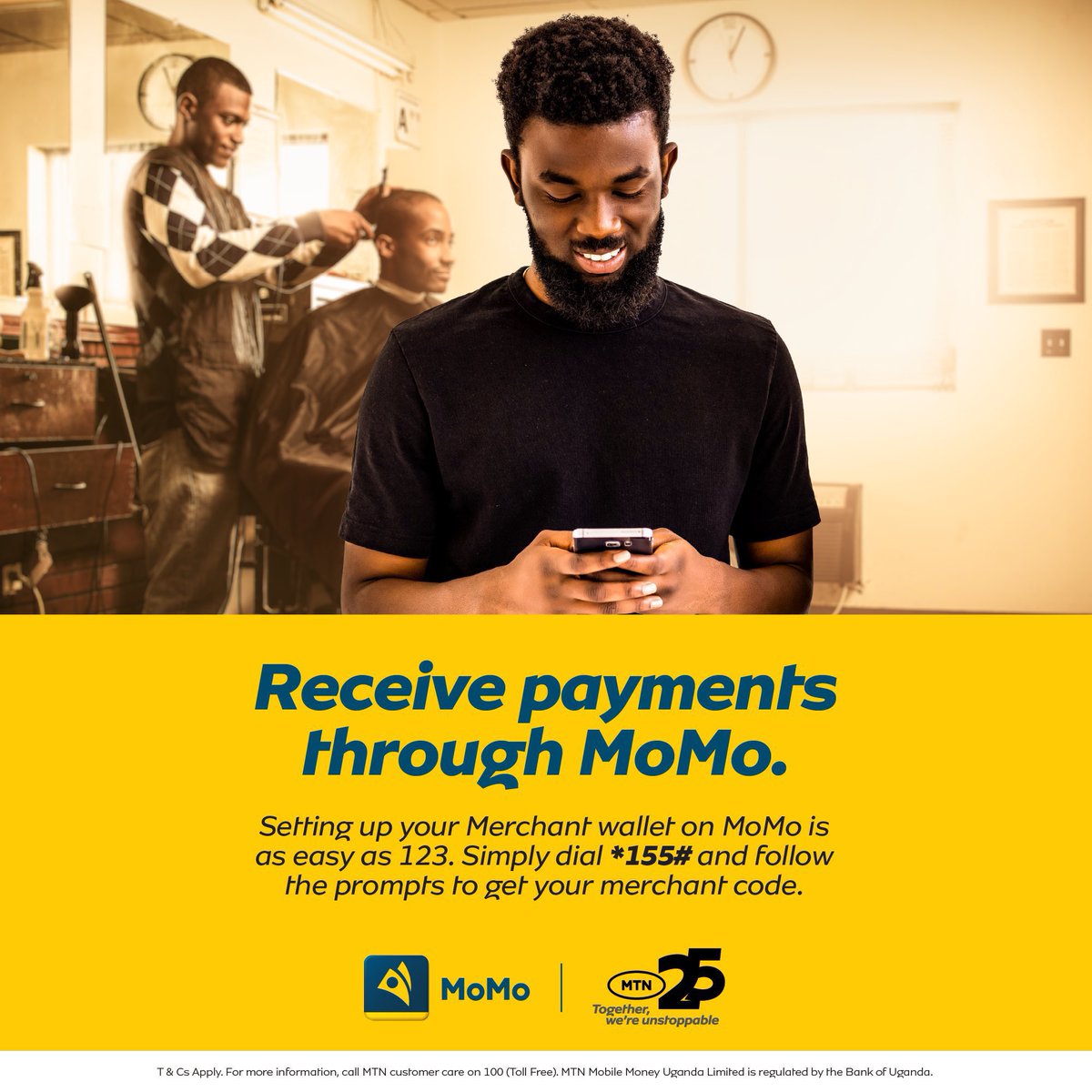 Make transactions seamless and convenient for your business. Dial *155# or fill out this form 👉🏽bit.ly/490mwA2 to get your merchant code and start accepting payments from your customers with ease. #MTNMoMo