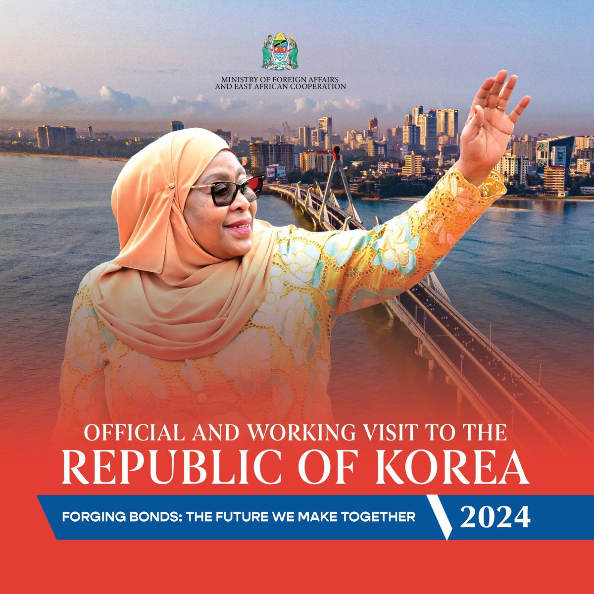 Honouring the strong diplomatic and political ties between our two nations, H.E. @SuluhuSamia will visit the Republic of Korea from May 31th to June 6th 2024 at the invitation of the President of Republic of Korea, H.E. @President_KR. During her official visit (1st to 2nd