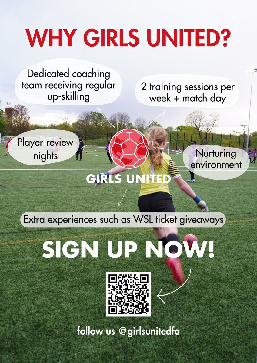 Our friends at @girlsunitedfa are running 🆓 Open Sessions for girls' age groups ranging from U9-U16. ⚽ Join them in June. ⬇️ girlsunitedfa.org/open-sessions-…