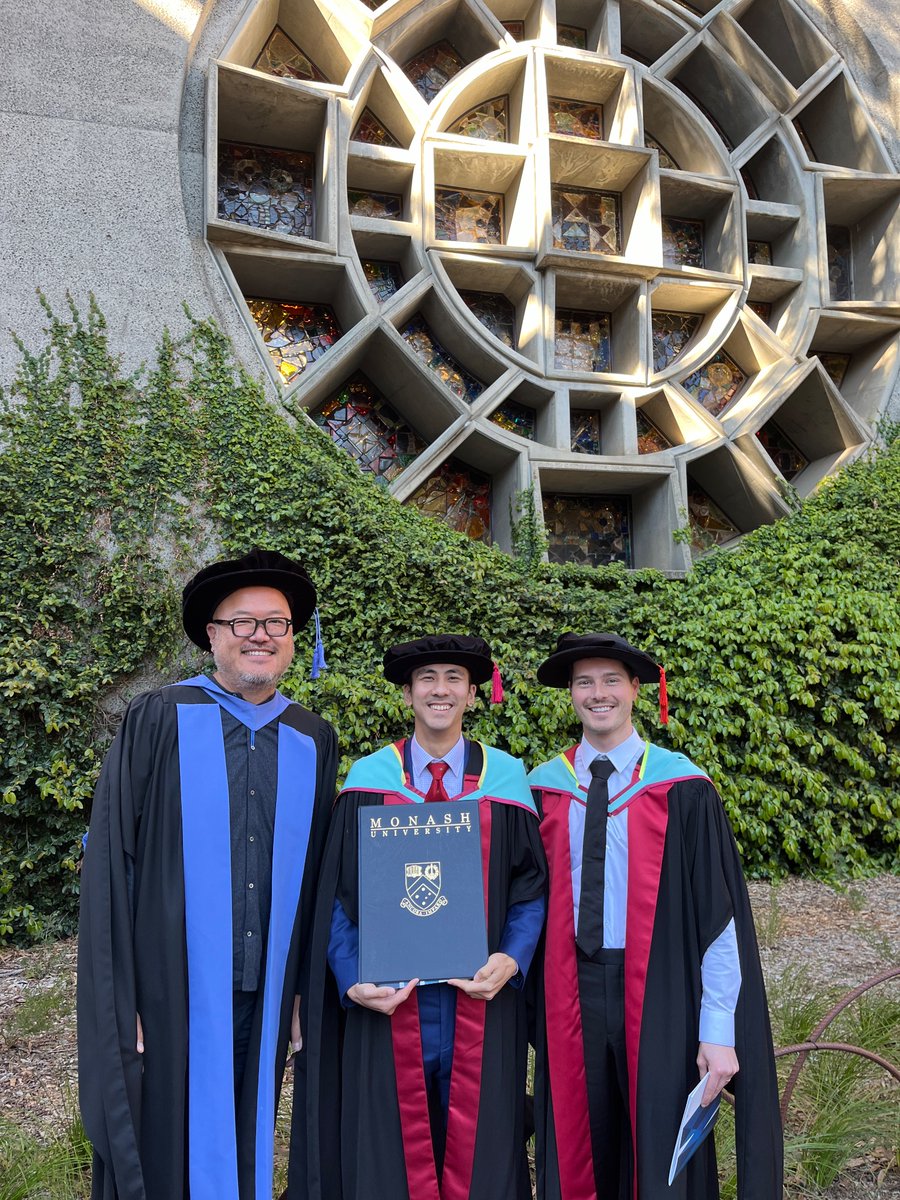 Just made it back to Melbourne in time to attend the latest graduation ceremony. Congrats to <a href="/HungTan_/">Hung Tan</a> and <a href="/JackTOrford/">Jack Orford</a>  who both graduated with their PhDs today (the latter, in absentia). 🥳