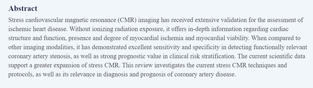 🩷Selected paper from Volume 24 / Issue 9 （2023）
⭐️: Stress Cardiovascular Magnetic Resonance Imaging for the Detection of Coronary Artery Disease
✍️: Giulia Vinco, @clementinadugo, @MarziaRigolli, @jjtwetta, et al
🔗: imrpress.com/journal/RCM/24…
 #CMR #CoronaryArteryDisease