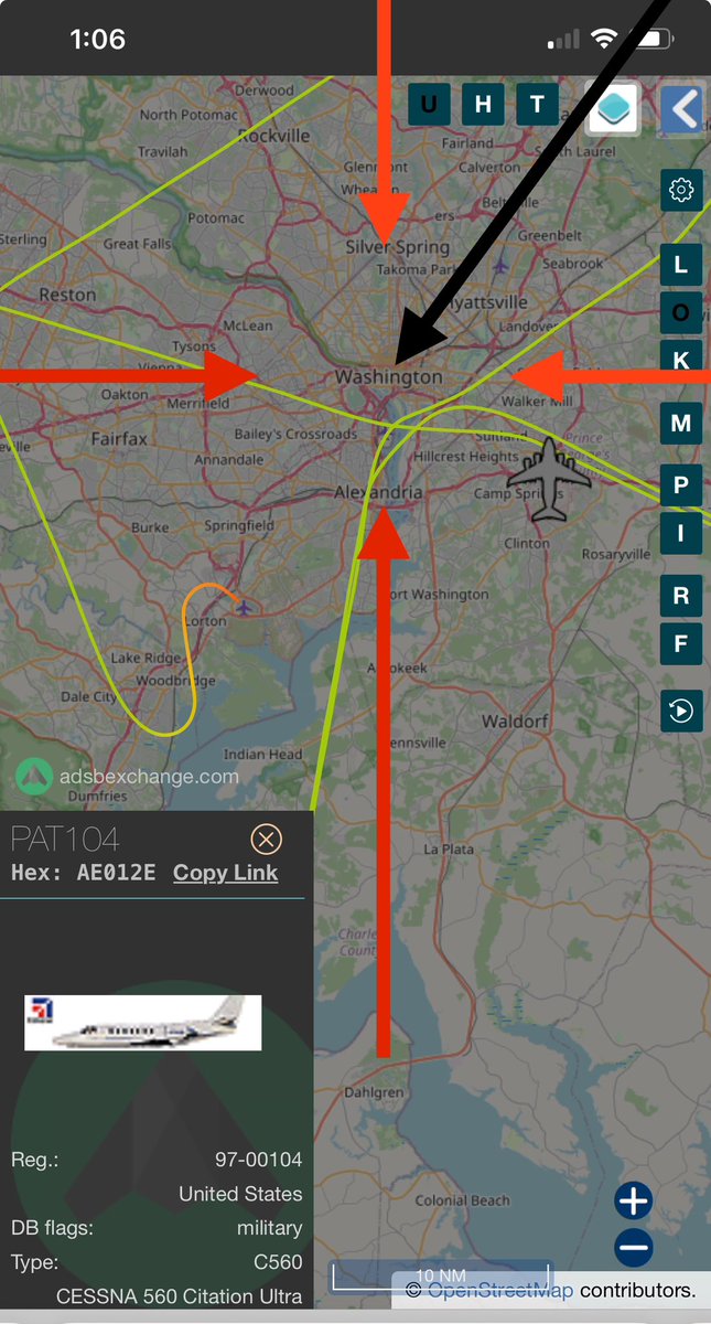 PAT = Priority Air Transport. Military MUST also request permission to be in the District of Columbia hence the FAA rules I post a lot. This is NOT normal. And I have MULTIPLE photos like this on file of all kinds of Military Aircraft doing so… Never done before at the high