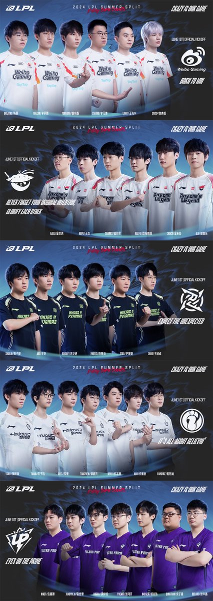 Explore the rosters of Group D teams in the #LPL Summer Split Group Stage! Gear up as the Summer Split kicks off on June 1st, introducing a revamped tournament format that promises to redefine the competitive dynamics of the LPL.