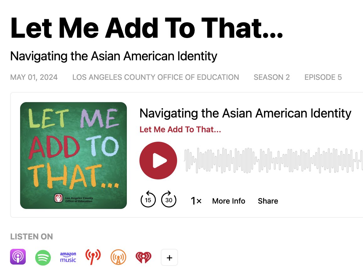 Listen to 'Navigating the Asian American Identity', a conversation with @LosAngelesCOE Board Pres, Dr. Yvonne Chan, & twin brothers, Kenneth & Kevin San from @alhambrausd who recently arrived in the US from Burma. buzzsprout.com/2102292/149638… #AANHPIHeritageMonth #CAAPLEproud