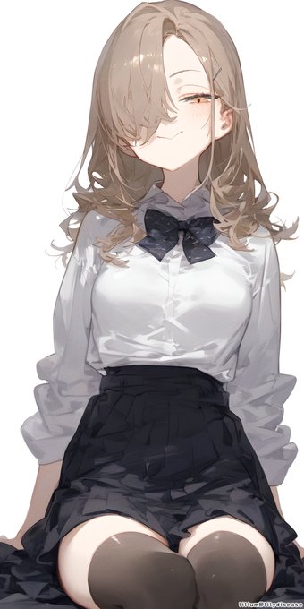「black thighhighs hair ornament」 illustration images(Latest)