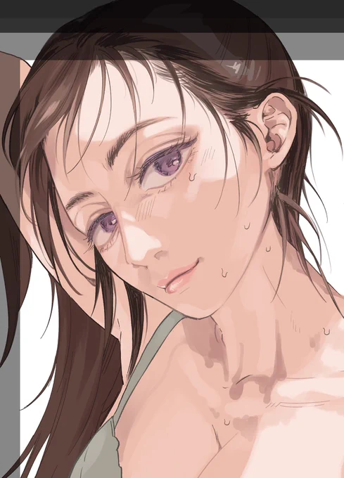 エロ目線で見てなかった知人女性のドスケベシーンイメージしちゃった時よりも、ヘルシーなセクシービジュアル想像しちゃった時の方が恥ずかしいよねってシーンのwip 