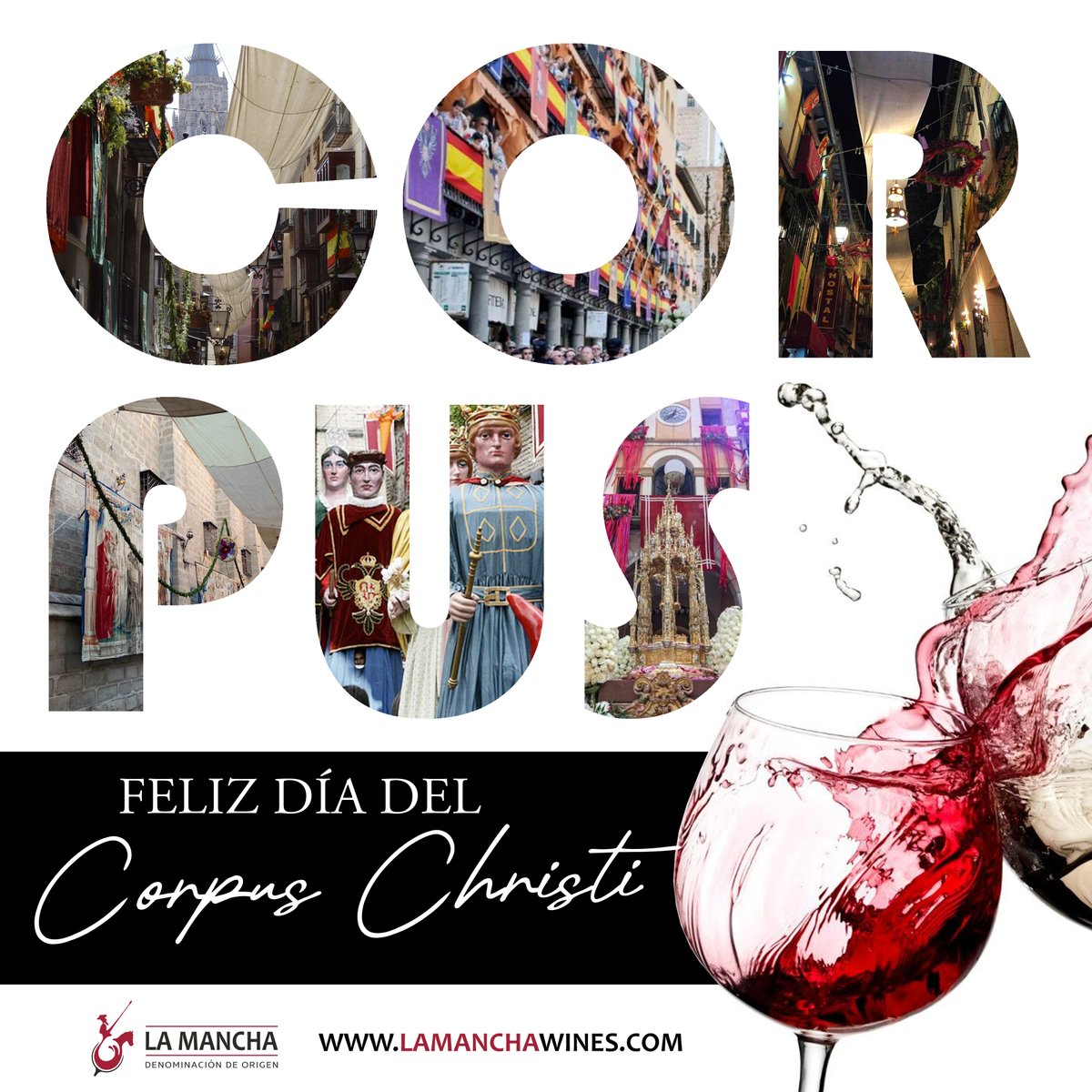 Tradición, cultura, pasión... ¡Feliz Día del Corpus Christi! ✅
.
#vinodelamancha #CastillaLaMancha #corpuscristi #turismo #DOLaMancha #winelover #tradución #cultura