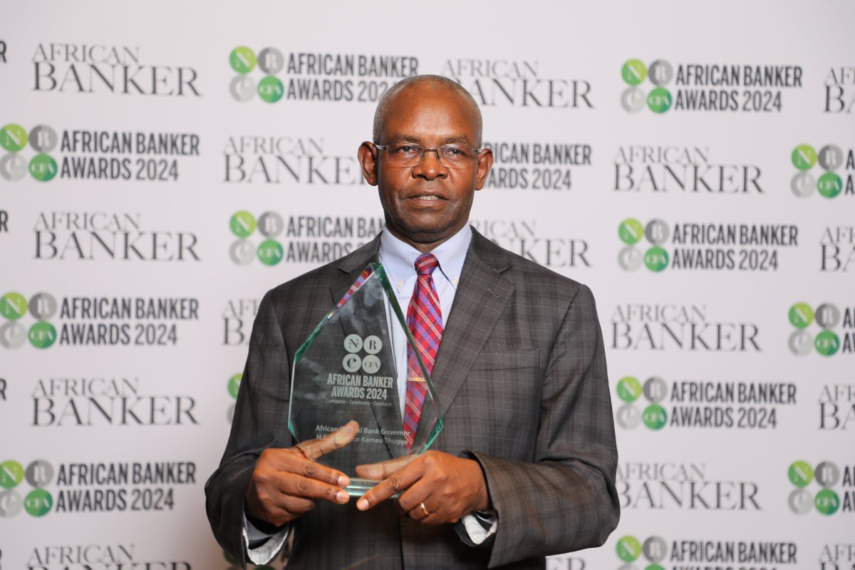 CBKKenya's tweet photo. CBK Governor Dr. Kamau Thugge, CBS, receiving the Central Bank Governor of the Year award by African Bankers magazine. https://t.co/H4oLizkYip