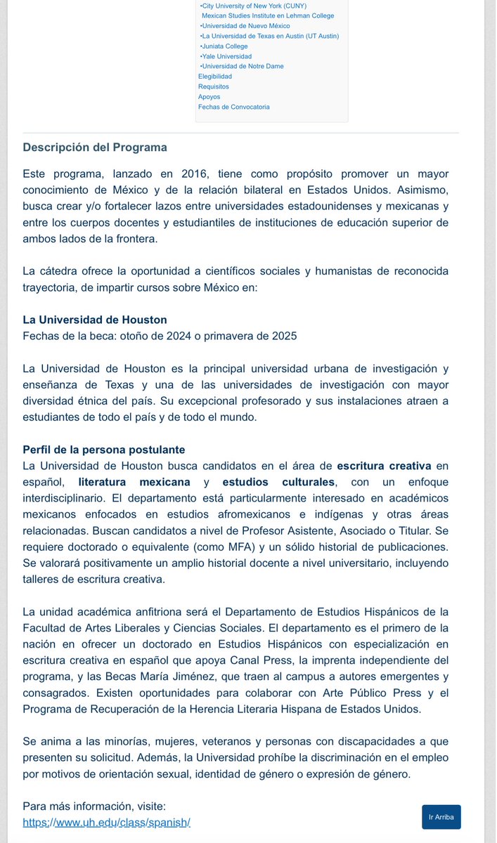 Convocatoria abierta! ¿Tienes un PhD en literatura mexicana/estudios culturales y experiencia en escritura creativa? ¿Te gustaría trabajar como profesor/a con nosotros en el primer PhD en escritura creativa en español en los Estados Unidos? comexus.org.mx/mx_studies_cha…