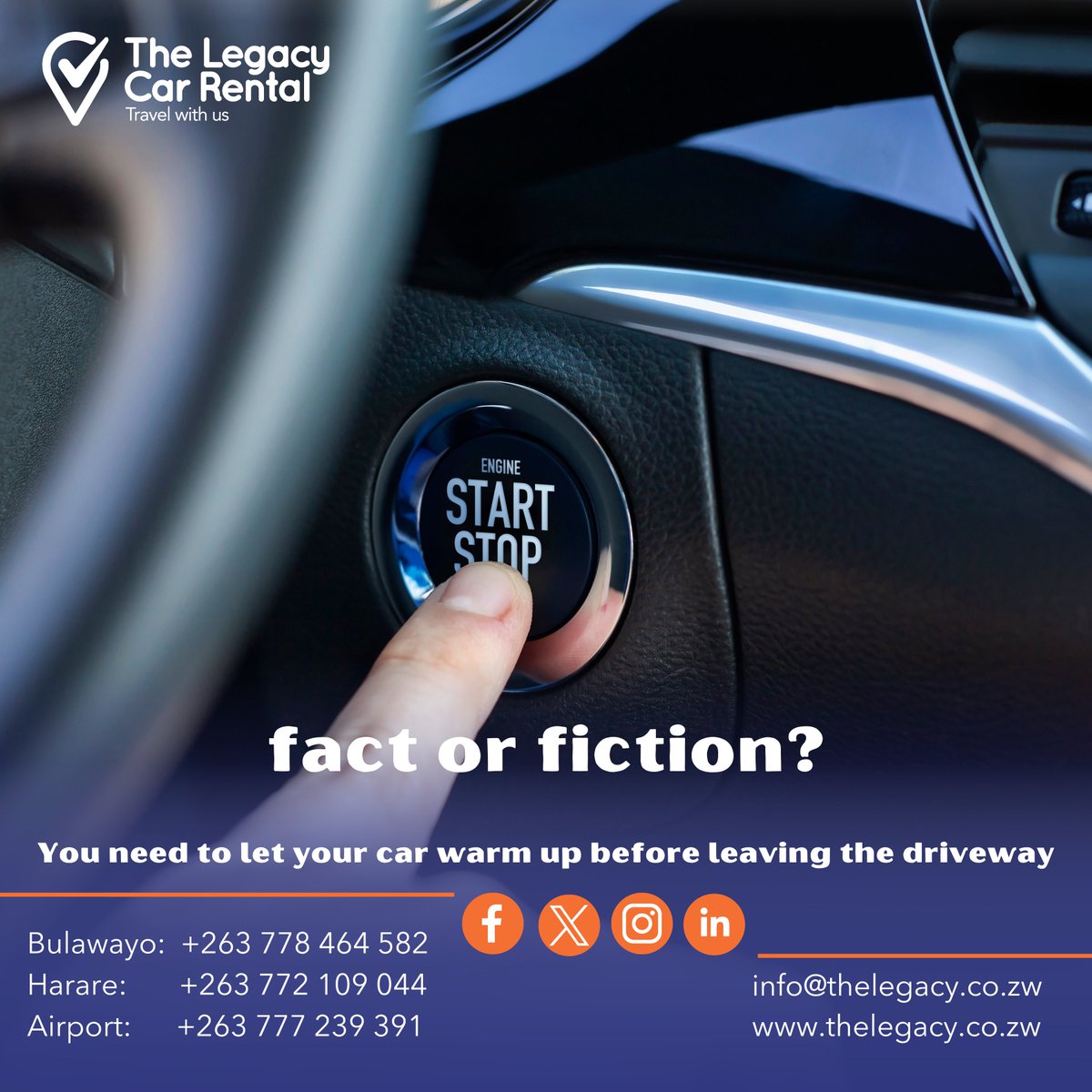 Is idling your car before driving really necessary? Is it important to give your car a few minutes to warm up before hitting the road? #whatdoyouthink #shareyourthoughts #TheLegacy #travelwithus #carrental