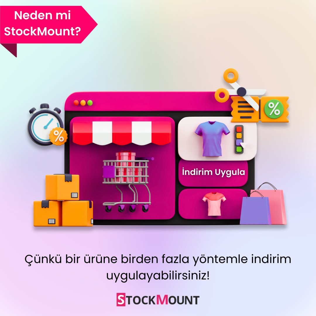 🎉 StockMount kullanmanın bir başka harika nedeni daha! 🚀 Ürünlerinize birden fazla yöntemle indirim uygulayabilirsiniz. 🔖 Hem müşterilerinizi memnun edin, hem de satışlarınızı artırın. Detaylar için hemen bize ulaşın! 💼💻

#StockMount #Eticaret #İndirimYönetimi