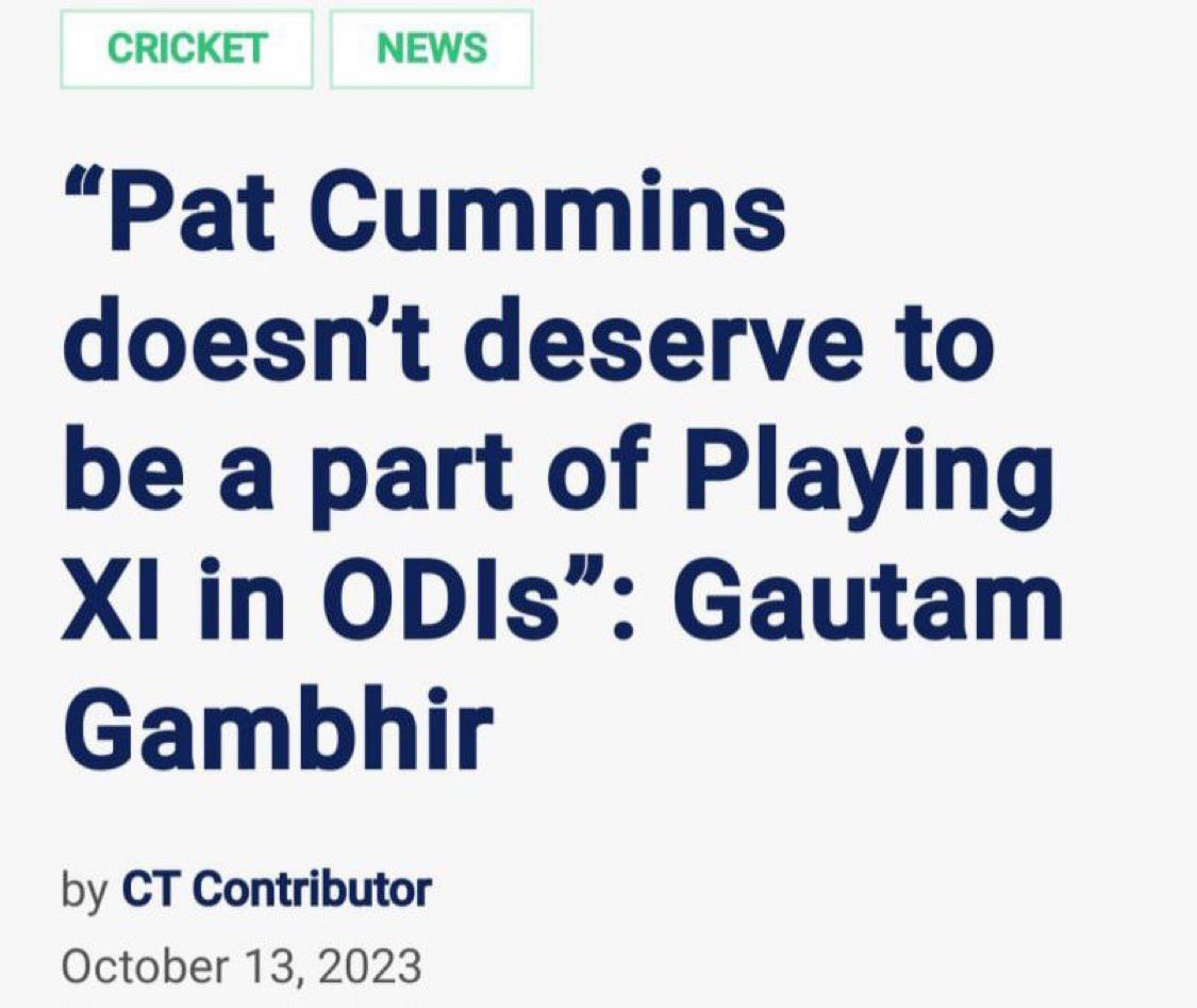 After this Pat Cummins won 2023 WC 😂🤣