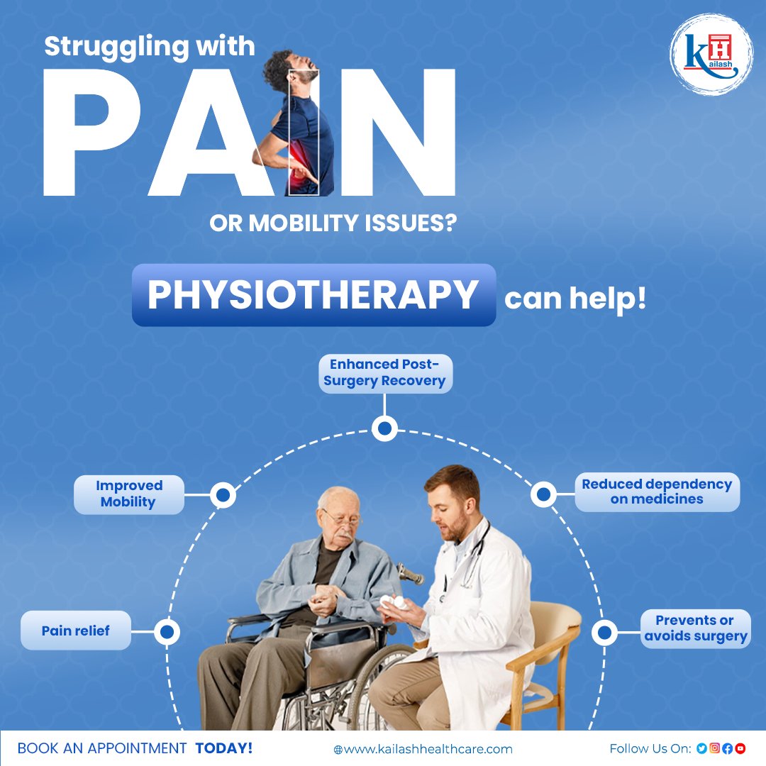 Struggling with Chronic pain since a long time? Our Physiotherapists can help! Book your session today: kailashhealthcare.com #physiotherapy #backpain #orthocare