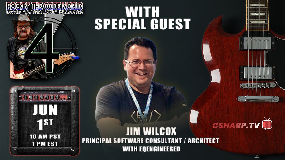 CSharpDotTV's tweet photo. Mark your calendars for June 01! Join @realDotNetDave & @GraniteStHacker on 'Rockin' The Code World with dotNetDave Live Show' for a deep dive into .NET and more. Interactive Q&A included!

📺 Live streaming at https://t.co/mCf88qvadz 

#CSharpTV #LiveShow #RockinCodeWorld #dotnetforall #DOTNET