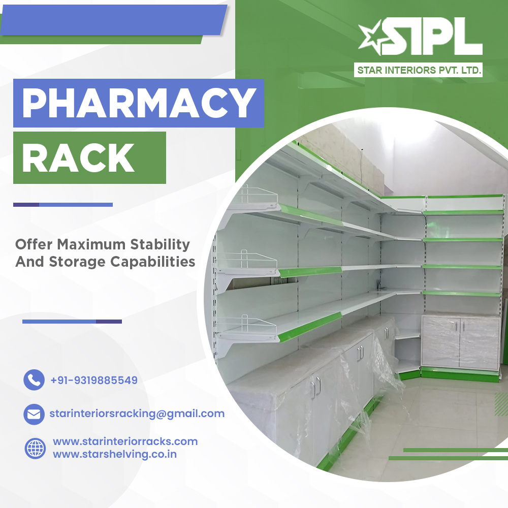 Optimize your pharmacy with customizable 𝐩𝐡𝐚𝐫𝐦𝐚𝐜𝐲 𝐫𝐚𝐜𝐤𝐬 from Star Interiors Pvt. Ltd. Maximize space and streamline operations

𝐆𝐞𝐭 𝐭𝐡𝐞 𝐛𝐞𝐬𝐭 𝐪𝐮𝐨𝐭𝐞 𝐭𝐨𝐝𝐚𝐲!
: starshelving.co.in
: starinteriorsracking@gmail.com

#StarInteriors #PharmacyRacks