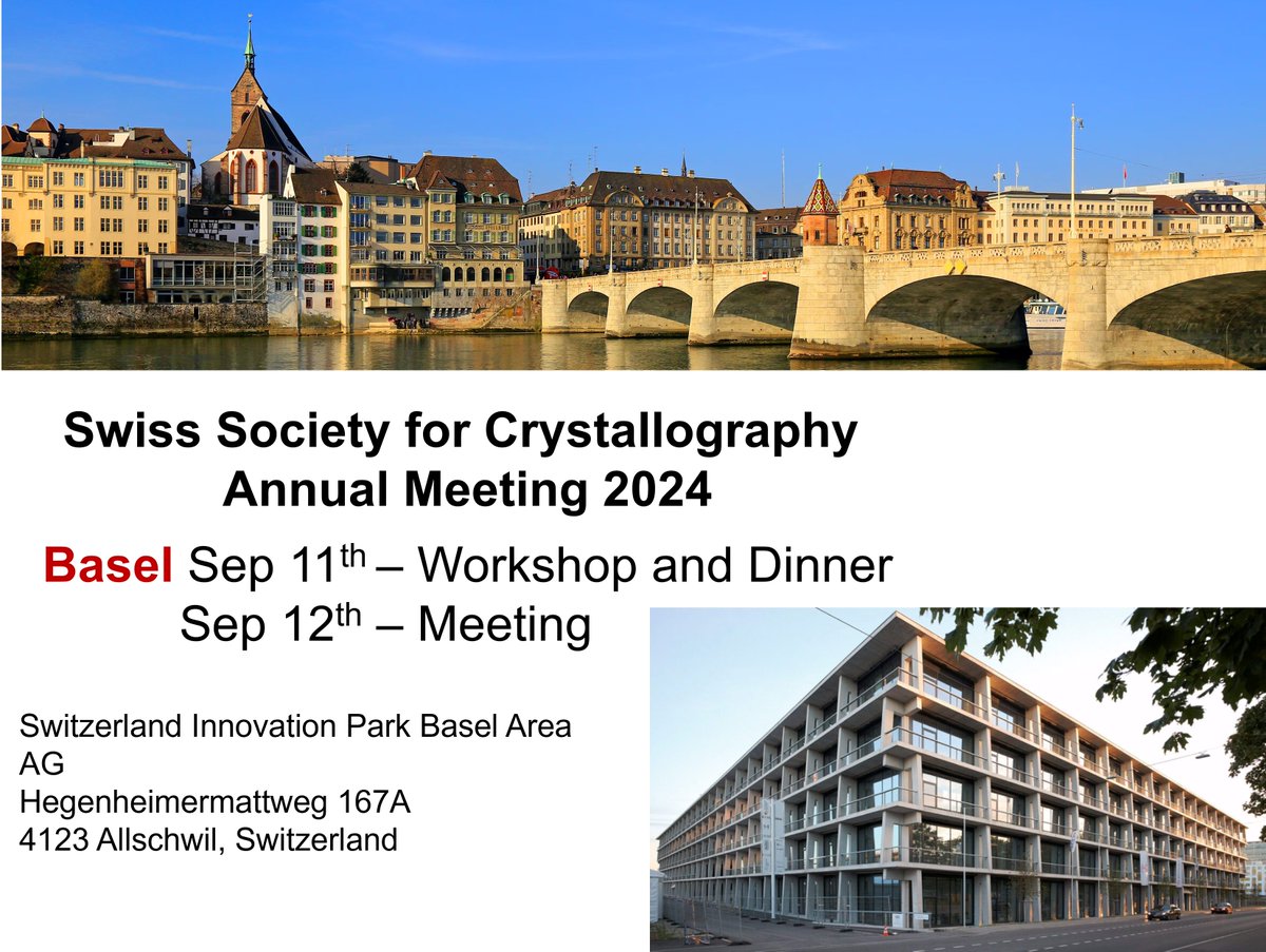 We are pleased to announce that registrations for:
📎the SSCr Annual Meeting 2024 - 'Polymorphism'
📅Thursday, 12.09.2024
📌 Innovation Park Basel Area AG 🇨🇭
Chair: Dr. Alessandro Prescimone
See you in Basel! chemie.unibas.ch/de/aktuelles/v…