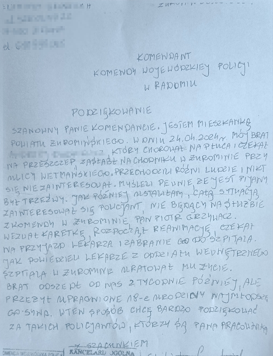 #pomagamyichronimy Jedną z dewiz, jaką #policja.nci kierują się podczas codziennej służby, jest niesienie pomocy drugiemu człowiekowi. Błyskawiczna i profesjonalna reakcja policjanta z #Żuromin uratowała ludzkie życie. Ta historia chwyta za serce mazowiecka.policja.gov.pl/ra/aktualnosci….