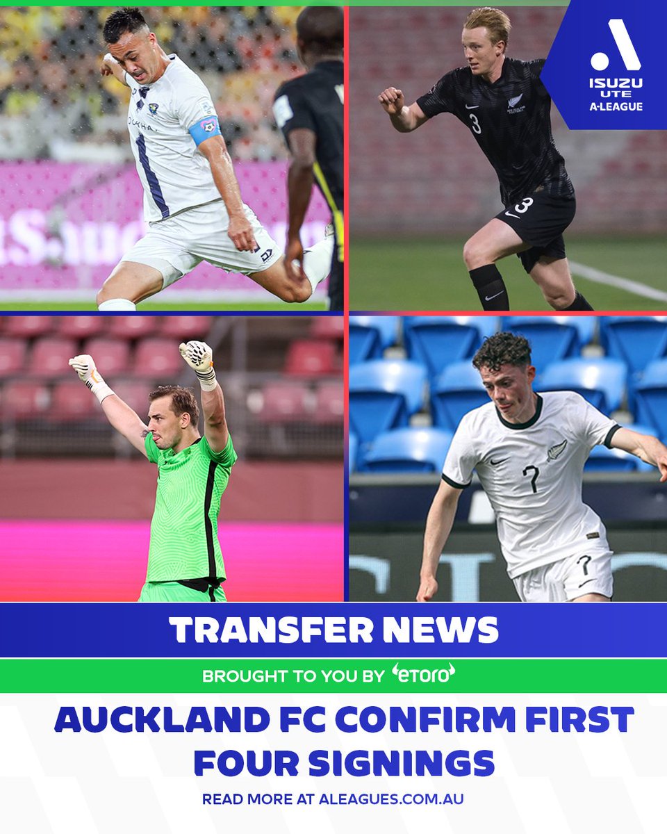 A historic moment for the A-Leagues' newest club! ✍️🙌

@fc_auckland have today confirmed the first four signings in their history. 

📰 Details: bit.ly/3yFouc1