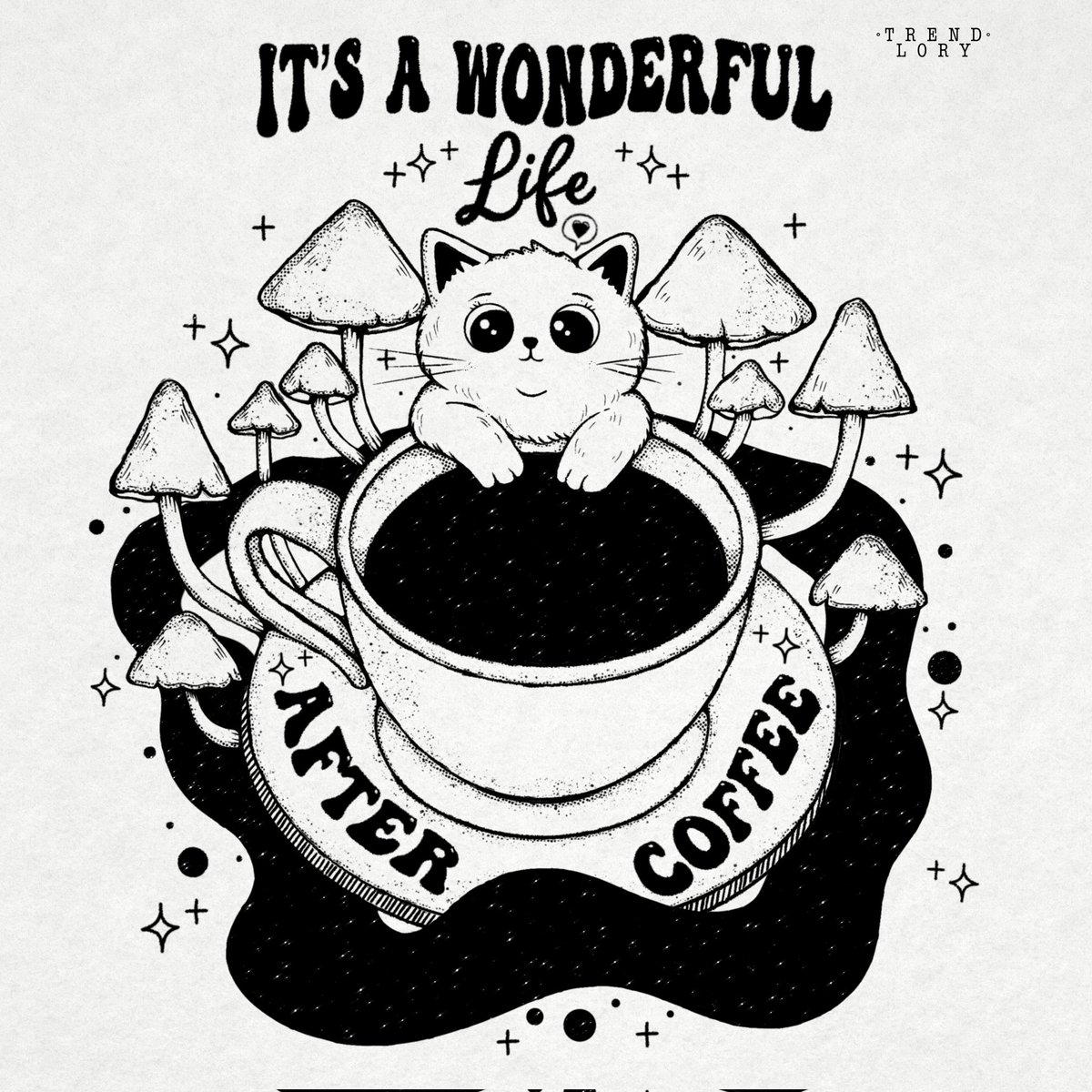 TrendLory's tweet photo. It's A Wonderful Life... After Coffee 😽 ☕
I've been obsessed with drawing cats lately they're so cute 🥰 ❤️🖤

#catart #coffeeart #aftercoffee #catdrawing  #mushroomart    #threadless #cat  #coffee https://t.co/LAzpwh8jok