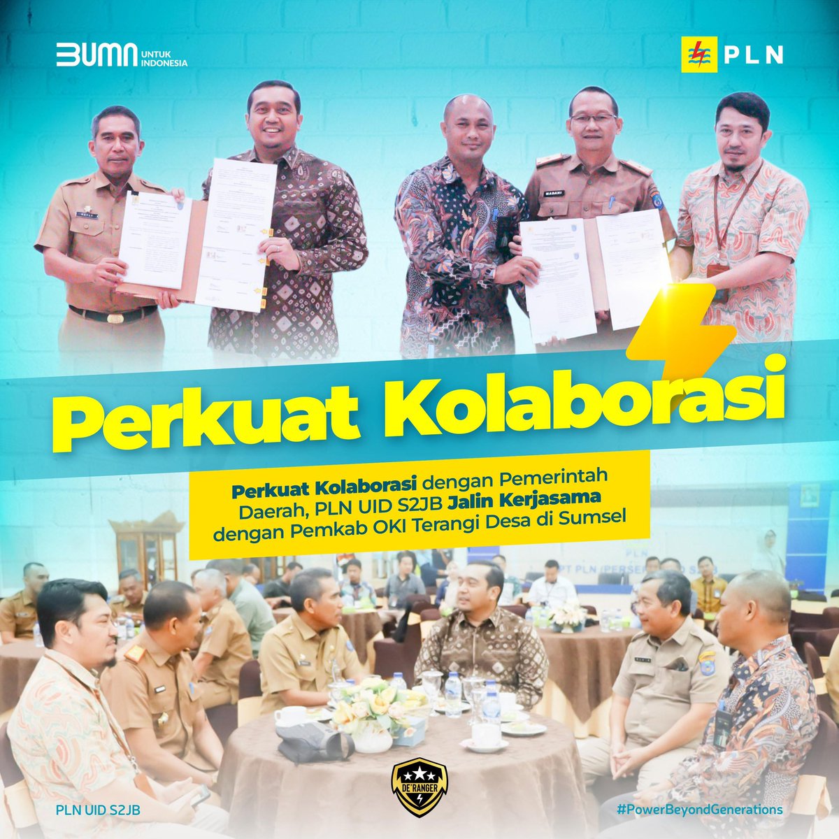 pln_uid_s2jb's tweet photo. Perkuat Kolaborasi dengan Pemerintah Daerah, PLN UID S2JB Jalin Kerjasama dengan Pemkab OKI Terangi Desa di Sumsel
#pln
#plns2jb
#unleashingenergyandbeyond
#powerbeyondgenerations https://t.co/LxbDq43eJX