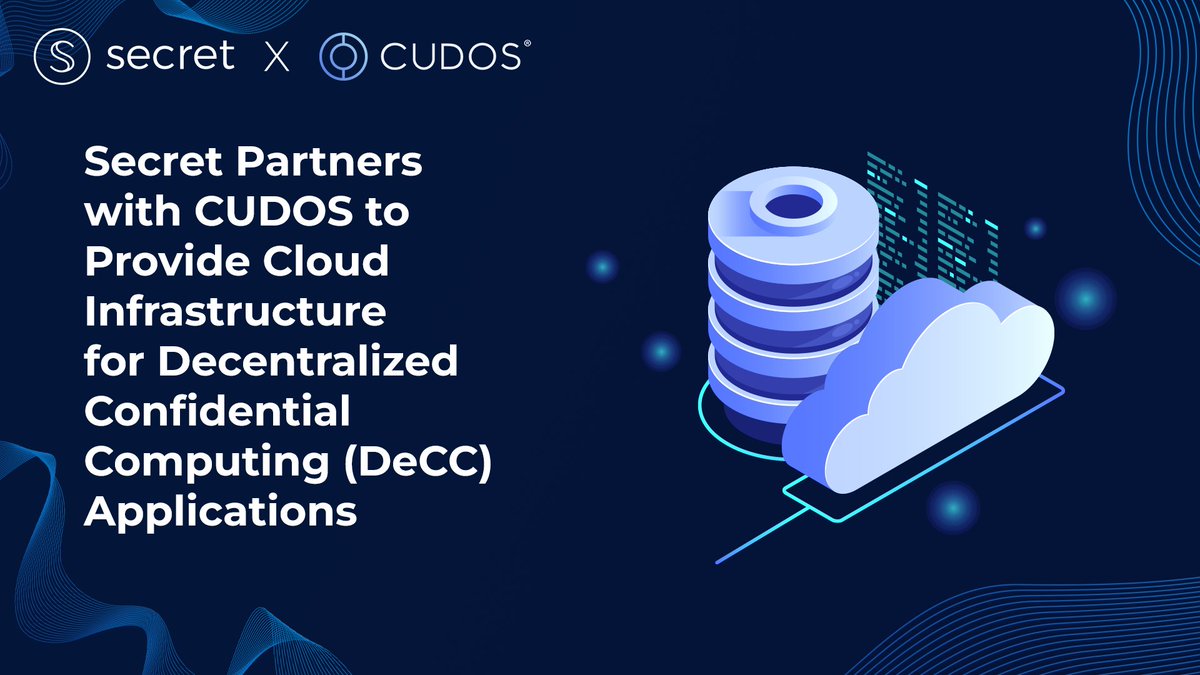 📢Partnership Announcement: @SecretNetwork teams up with @CUDOS_ to revolutionize decentralized computing. Secure your data with #DeCC while harnessing the power of #CUDOS' cloud infrastructure 🤝🚀

 #SecretNetwork #Blockchain #CloudComputing