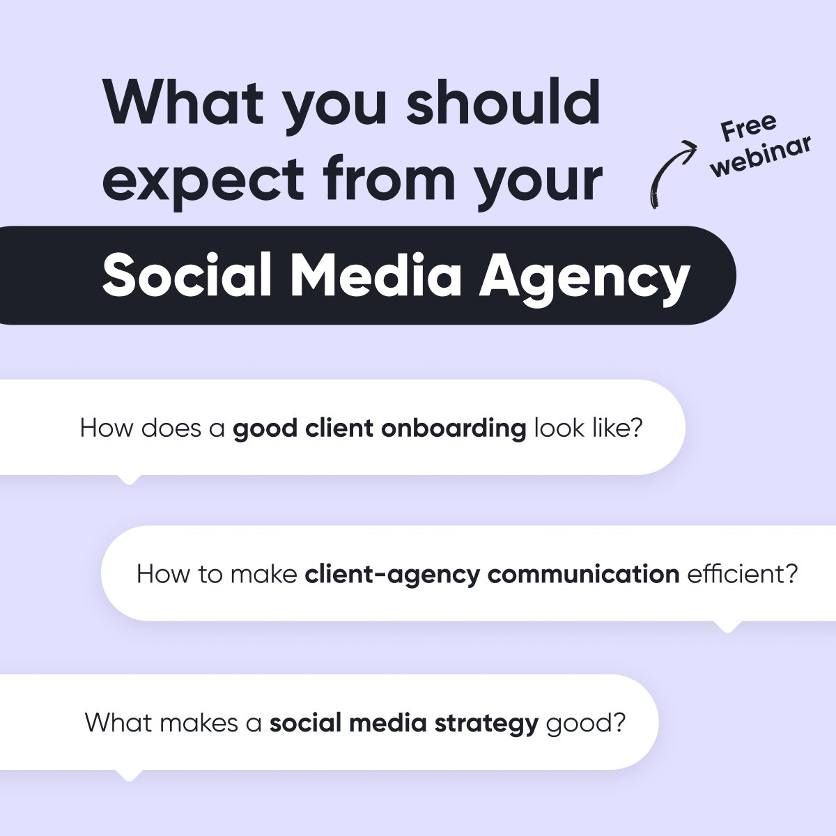 How’s your agency-client relationship going? If it’s complicated, has its bumps, or it’s time for a little reflection — join our webinar on what you should expect from your #socialmediaagency. 

With Corrie Jones, Head of Social Media <a href="/StrategiQ/">StrategiQ</a>  👇
us02web.zoom.us/webinar/regist…