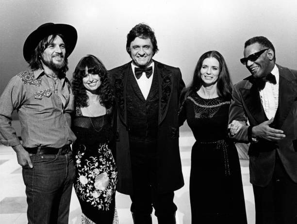 Waylon Jennings, Jessi Colter, Johnny Cash, June Carter Cash and Ray Charles, 1978. 📷 CBS