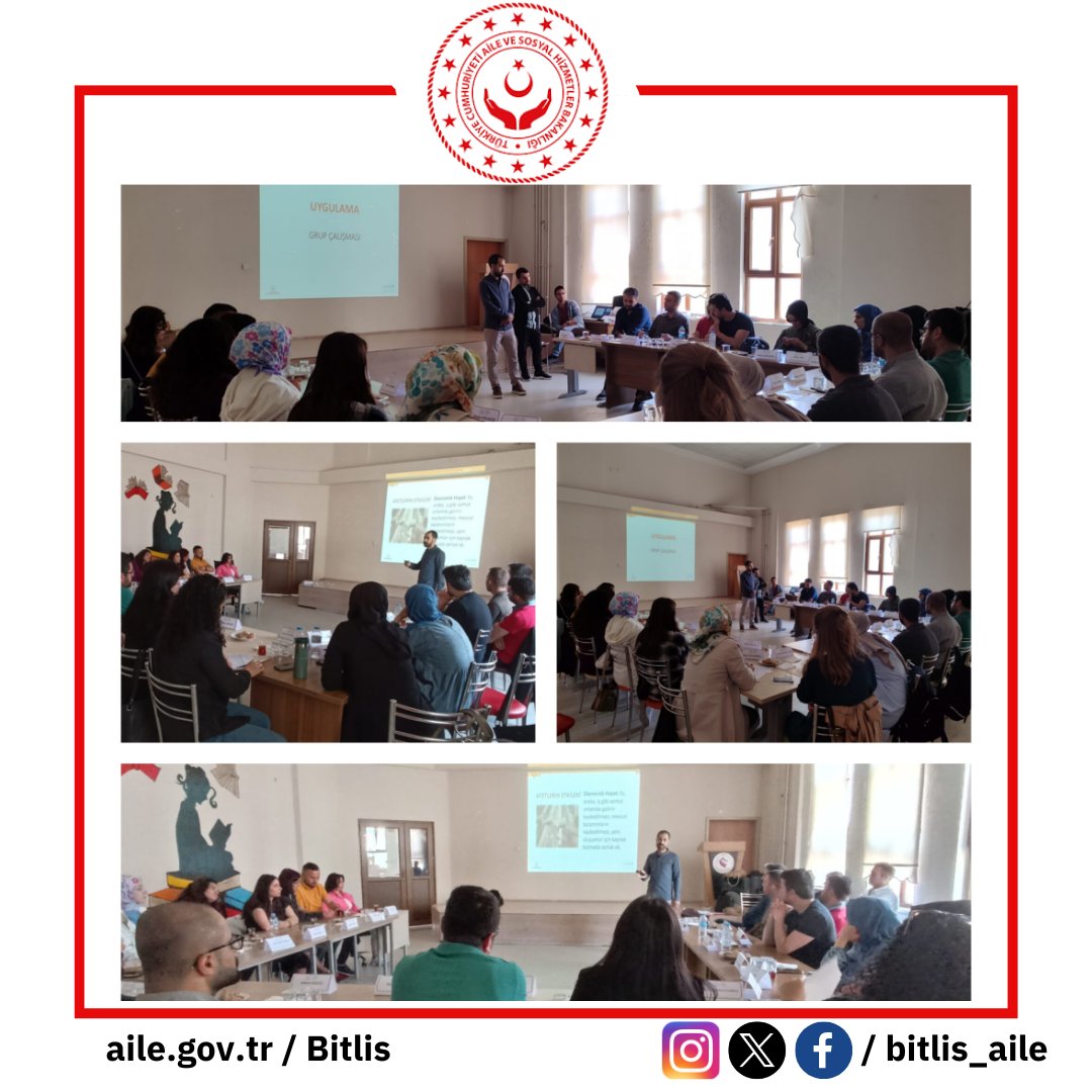 📌 Müdürlüğümüz Psikososyal Destek Eğitimcileri tarafından, Destek Çözüm Ortağımız Bitlis İl Sağlık Müdürlüğü Ruh Sağlığı Çalışanlarına yönelik ' Afet ve Acil Durumlarda Psikososyal Destek Farkındalık Eğitimi ' gerçekleştirildi.
@tcailesosyal @ASHB_ATHGM @BitlisValiligi