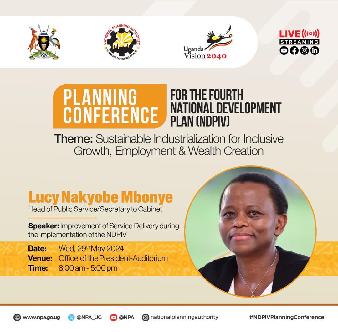 Today, @NPA_UG is hosting the #NDPIVPlanningConference, aired live until 5pm on @ubctvuganda & the @NPA_UG YouTube channel. The theme is Sustainable Industrialization for Inclusive Growth, Employment & Wealth Creation. Join the discussion with participants from across sectors.