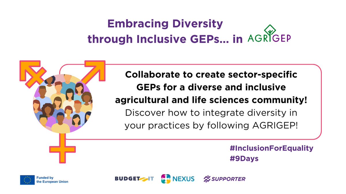 #CulturalDiversity for Dialogue & Development! Join our campaign with @AgriGEP_eu, @GEP_SUPPORTER, @NEXUS_EUPROJECT and @BUDGET_IT_EU as we spotlight the intersection of diversity, inclusion, and gender equality plans. #InclusionForEquality 🙌