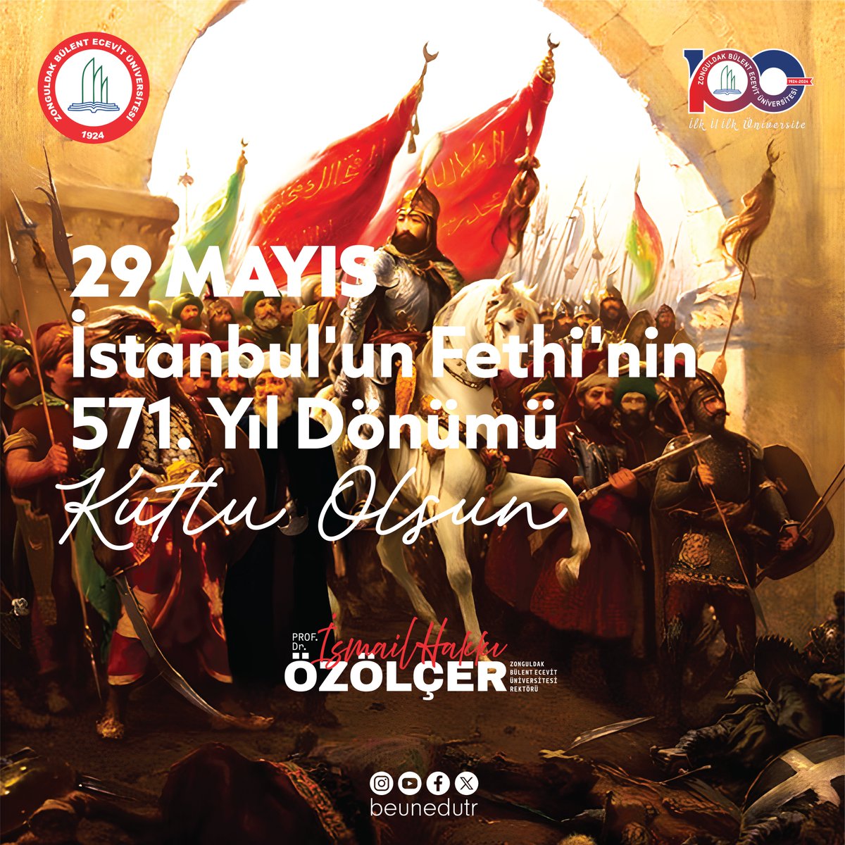 📌İstanbul'un Fethi'nin 571. yıl dönümünde, çağ açıp çağ kapatan büyük komutan Fatih Sultan Mehmet Han'ı ve şanlı ecdadımızı rahmet ve minnetle anıyoruz.@ihozolcer #gelecekburadaşekillenir #ilkililküniversite