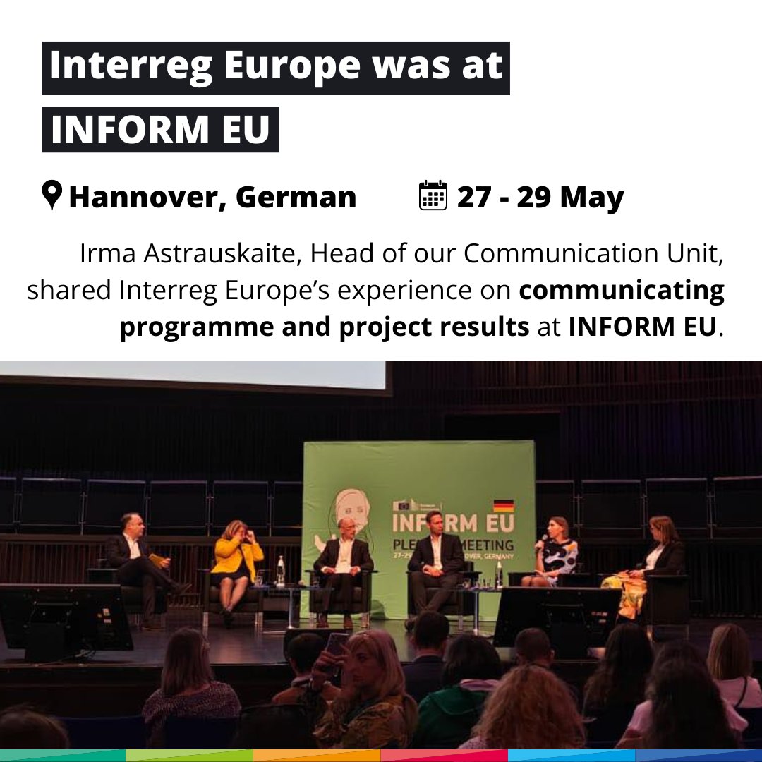 💡 Interreg Europe was at #INFORMEU in #Hannover, Germany!

📲 Irma Astrauskaite, Head of the Communication Unit at Interreg Europe, participated in the plenary session, sharing our programme's experience in communicating programme and project results.