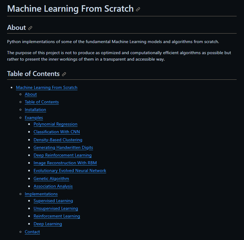 DanKornas's tweet image. 👉 Machine Learning From Scratch

Bare bones NumPy implementations of machine learning models and algorithms with a focus on accessibility. It aims to cover everything from linear regression to deep learning.

🔗 github.com/eriklindernore…